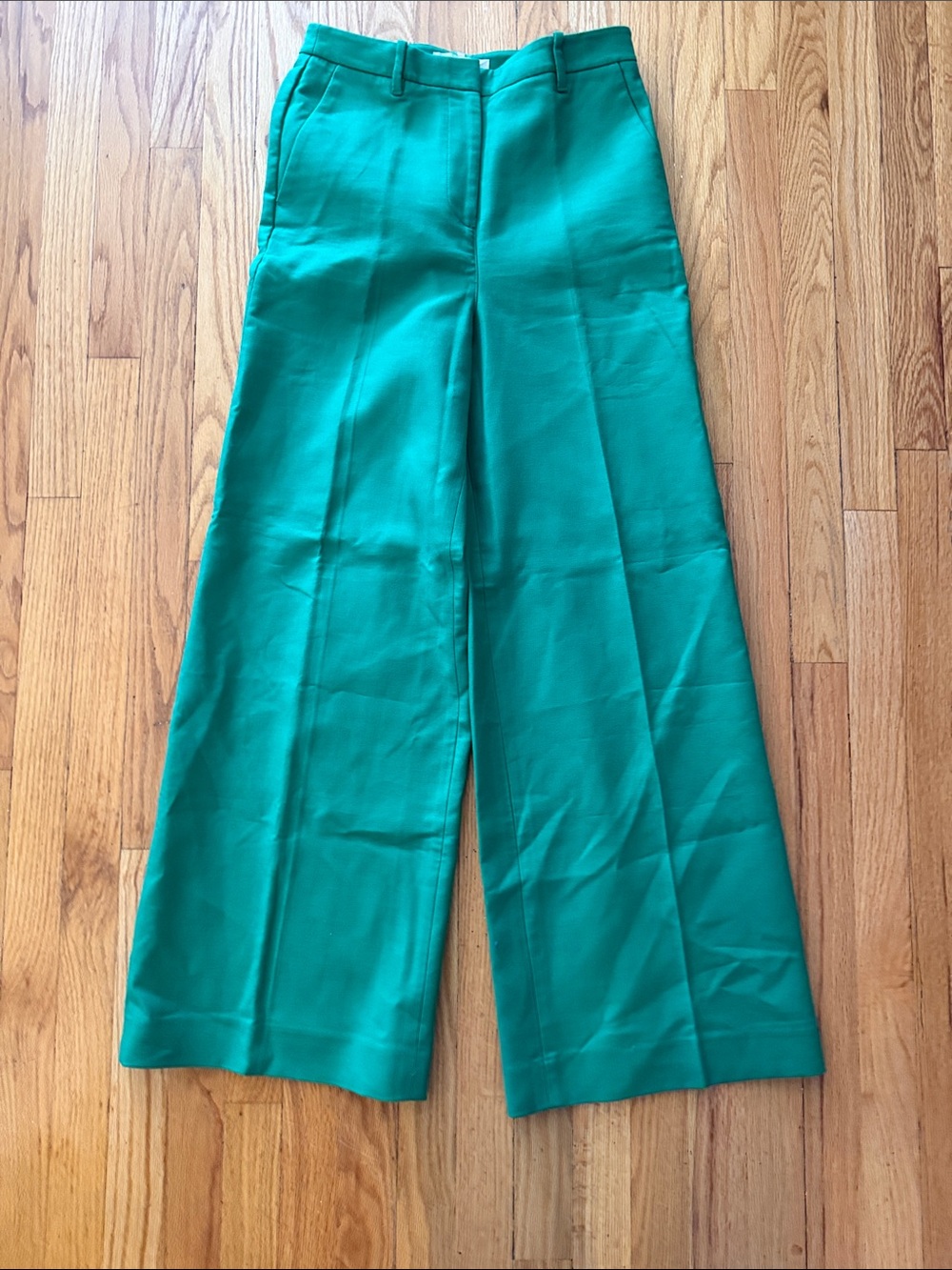 Boden sz 6 like new High-Waist Wide Leg Pants in Emerald Green cotton/modal - Picture 3 of 12